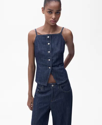 Mango Women's Buttoned Denim Top