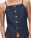 Mango Buttoned Denim Top Open Blue In Blue