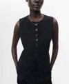 Mango Greta Waistcoat In Black