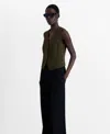 Mango Women's Buttoned Suit Waistcoat In Khaki