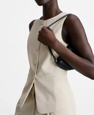 Mango Women's Buttoned Suit Waistcoat In White