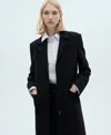 Mango Women's Buttoned Wool Coat In Black