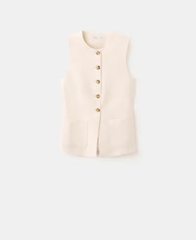 Mango Women's Buttons And Pockets Vest In Sand