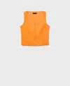 Mango Women's Buttons Cotton Top In Orange