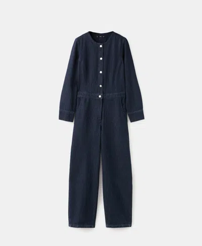 Mango Women's Buttons Denim Jumpsuit In Blue