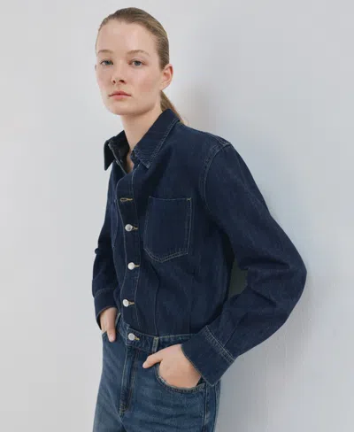 Mango Women's Buttons Denim Jumpsuit In Blue