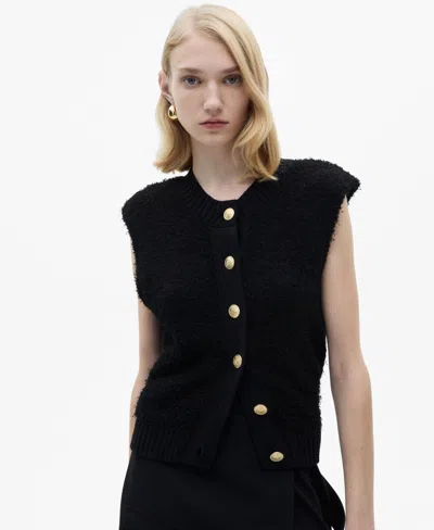 MANGO WOMEN'S BUTTONS DETAIL KNITTED SWEATER VEST
