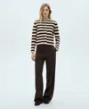 Mango Women's Buttons Detail Striped Cardigan In Ecru