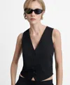 Mango Suit Waistcoat With Buttons Black In Black