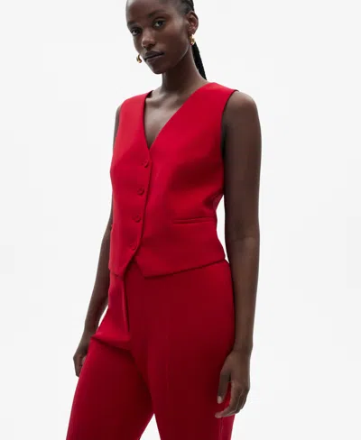 Mango Women's Buttons Detail Suit Vest In Red