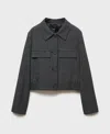Mango Women's Buttons Detail Tweed Jacket In Black