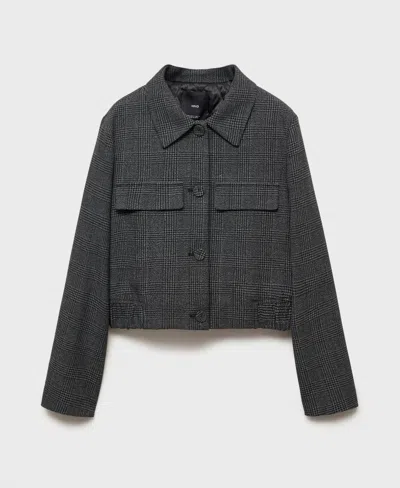 Mango Women's Buttons Detail Tweed Jacket In Black