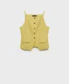 Mango Luca Stripe Vest In Yellow