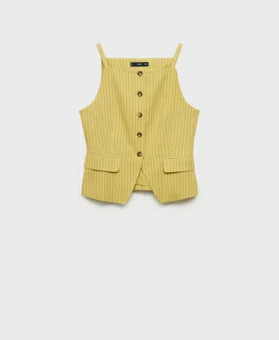 MANGO WOMEN'S BUTTONS STRIPED TOP
