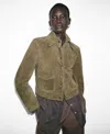 Mango Suede Leather Jacket With Buttons In Brown