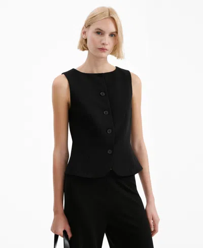 Mango Women's Buttons Suit Vest In Black