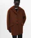 Mango Wool Blend Coat In Brown