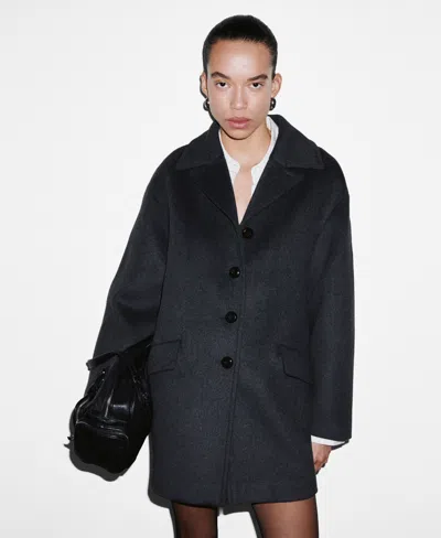 Mango Women's Buttons Wool-blend Coat In Gray
