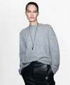Mango Cable-knit Lurex Sweater Night Blue In Gray