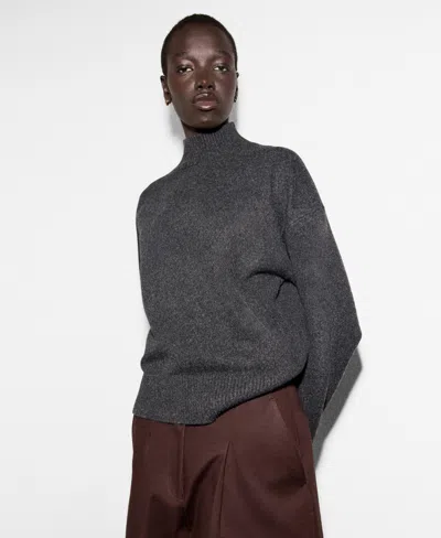 Mango Women's Cable-knit Turtleneck Sweater In Gray