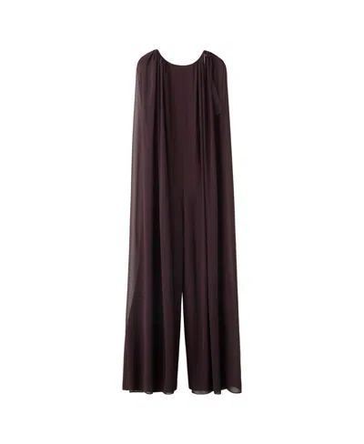 Mango Women's Cape And Slits Jumpsuit In Chocolate