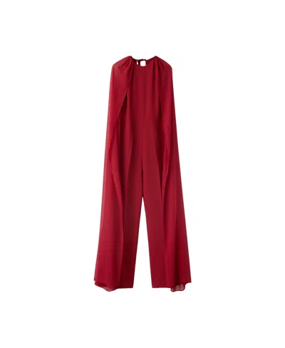 Mango Women's Cape And Slits Jumpsuit In Red
