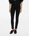 Mango High Waist Skinny Jeans In Black Denim