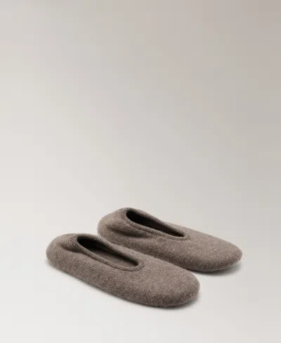 Mango Women's Cashmere Slippers In Gray