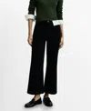 Mango Catherin Culotte Corduroy Trousers Black In Black