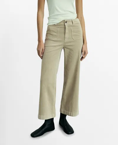 MANGO WOMEN'S CATHERIN CULOTTE CORDUROY JEANS
