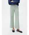 Mango Catherin Raw Hem High Waist Culotte Jeans In Green