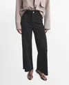 Mango Women's Catherin Culotte High-rise Jeans In Black