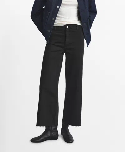 Mango Women's Catherin Culotte High-rise Jeans In Black