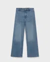 Mango Catherin Culotte High-rise Jeans Medium Blue In Blue