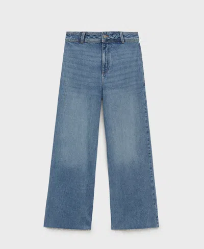 Mango Women's Catherin Culotte High-rise Jeans In Blue
