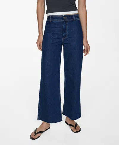 Mango Women's Catherin Culotte High Rise Jeans In Blue