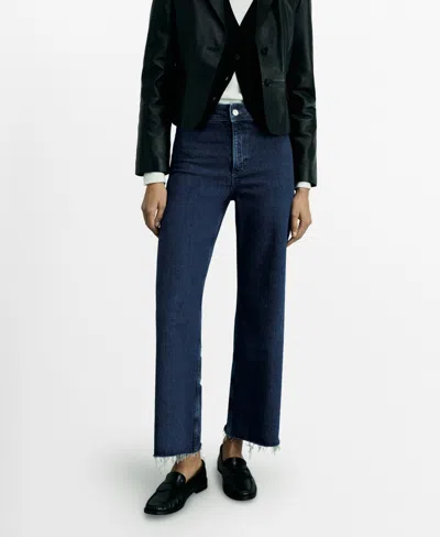 Mango Women's Catherin Culotte High-rise Jeans In Dark Blue