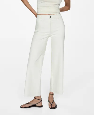 Mango Women's Catherin Culotte High Rise Jeans In Off White