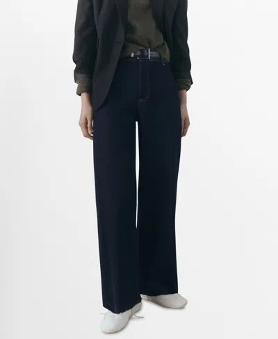 Mango Women's Catherin Culotte High-rise Jeans In Open Blue