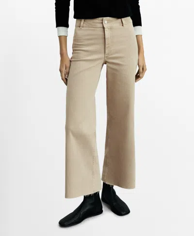 Mango Women's Catherin Culotte High-rise Jeans In Sand