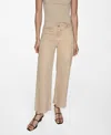 Mango Catherin Culotte High Rise Jeans Sand In Sandy