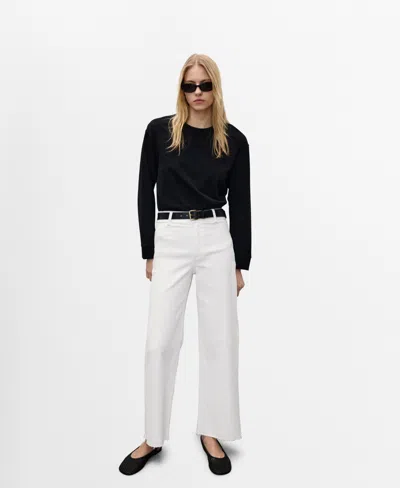 Mango Women's Catherin Culotte High-rise Jeans In White