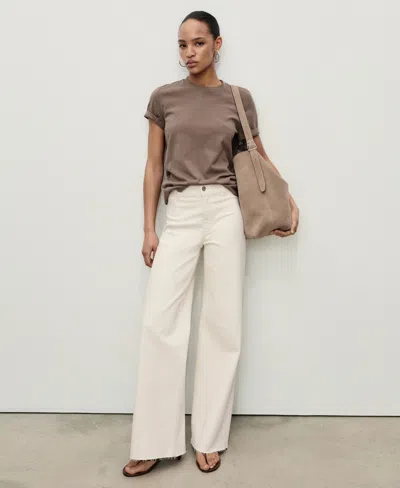 Mango Women's Catherin Culotte High-rise Jeans In White