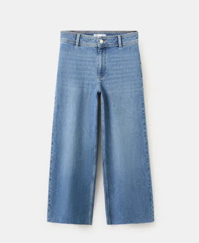 Mango Women's Catherin Culotte High-rise Jeans In Open Blue