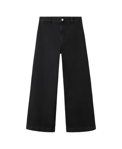 Mango Women's Catherin High-rise Culotte Jeans In Black Denim