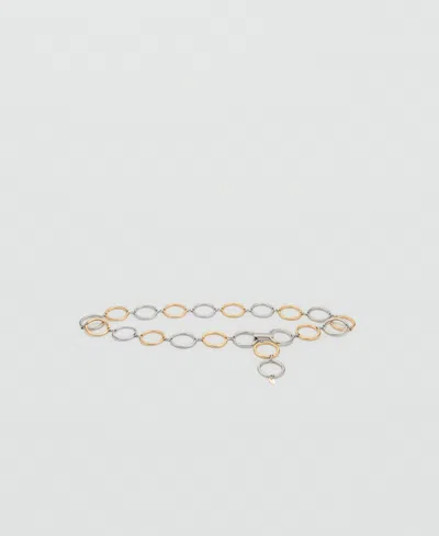 Mango Women's Chain-link Belt In Red