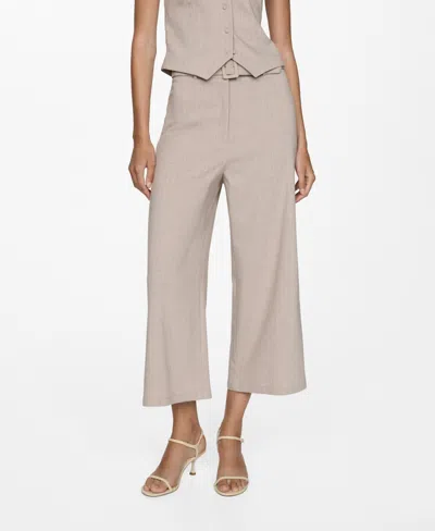 MANGO WOMEN'S CHALK-STRIPE STRAIGHT TROUSERS