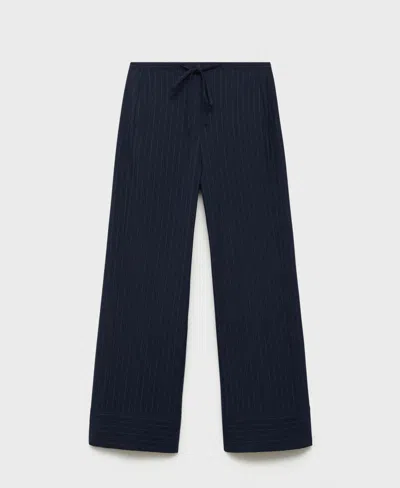 MANGO WOMEN'S CHALK-STRIPE STRAIGHT TROUSERS