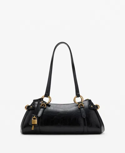 Mango Women's Charm Detail Bowling Shoulder Bag In Black