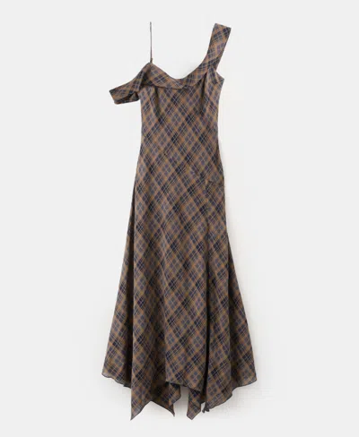 Mango Women's Check Asymmetrical Dress In Multi